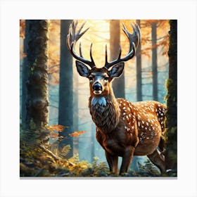 Deer In The Forest 175 Canvas Print