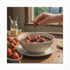 Chocolate Dipped Strawberries Canvas Print