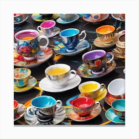 Teacups And Saucers Canvas Print