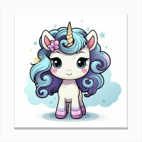 Unicorn With Rainbow Mane 52 Canvas Print