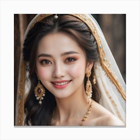 Asian Bride, woman, fashion Canvas Print