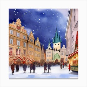 Christmas in Prague Praha Czech Republic 2 Canvas Print