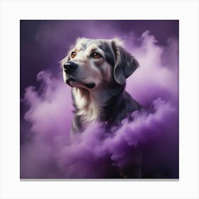 Dog Covered In A Cloud Of Smoke Whirlwin Canvas Print