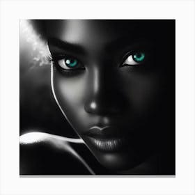 Black Woman With Green Eyes 30 Canvas Print