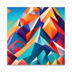 Abstract Colourful Geometric Polygonal Mountains Canvas Print