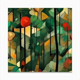 Cubism Art, Abstract forest 2 Canvas Print