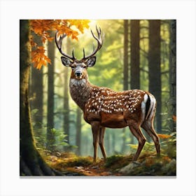 Deer In The Forest 174 Canvas Print