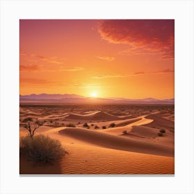 Sunset In The Desert 1 Canvas Print