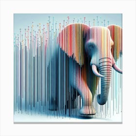 Elephant On A Barcode Background Canvas Print