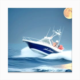 Fishing Boat On The Ocean Canvas Print