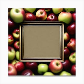 Frame With Apples Photo Canvas Print