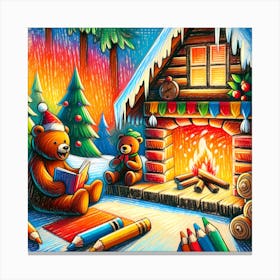 Super Kids Creativity:Christmas Teddy Bears Canvas Print