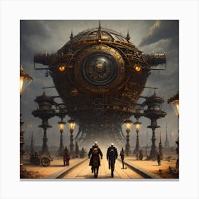 Surreal sci-fi cyborg Utopia steampunk Canvas Print