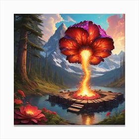 Fire Flower Canvas Print