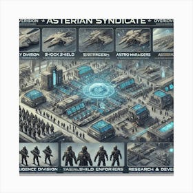 A Detailed Futuristic Scene Depicting The Asterian 3 Canvas Print