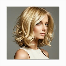 Blond Hair Female Blonde Light Golden Color Style Hairstyle Beauty Tresses Locks Mane S Canvas Print