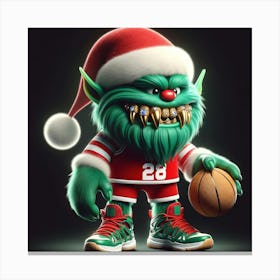 Santa Claus Basketball Canvas Print