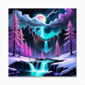 Waterfall In The Forest Canvas Print