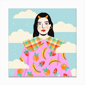 Fancy Fruit Lady Canvas Print