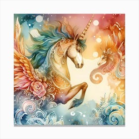 Unicorns And Angels Canvas Print