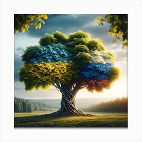 Tree Of Ukraine and Russia Canvas Print