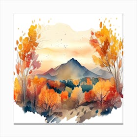 Watercolor Autumn Landscape 67 Canvas Print