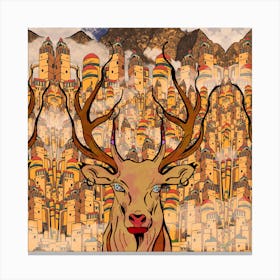 Deer In The City Canvas Print