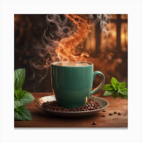 Coffee Cup With Smoke 2 Canvas Print