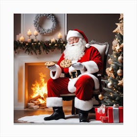 Santa Claus With Cookies 7 Canvas Print