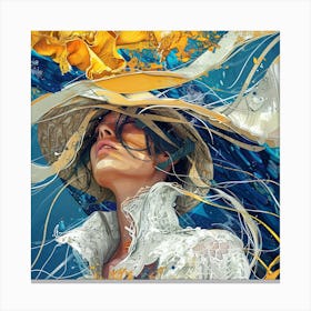 Girl In A Hat 9 Canvas Print