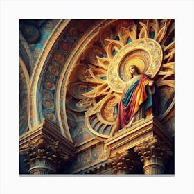 Jesus In The Church Canvas Print