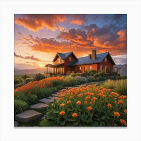 Sunset At The Cabin 2 Canvas Print