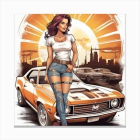 Car Girl Canvas Print