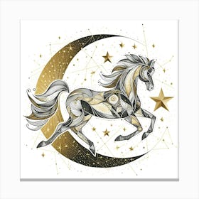 Horse On The Moon Canvas Print