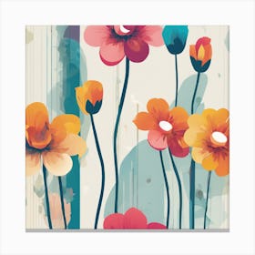 Flowers On A Wall 1 Canvas Print