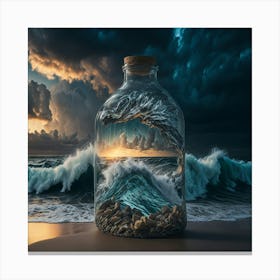 Wave In A Bottle Canvas Print