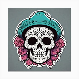 Day Of The Dead Skull 7 Canvas Print