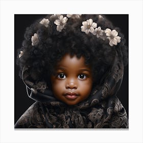 Black Girl With Afro 3 Canvas Print