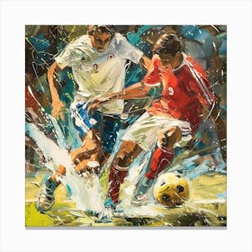 Soccer Players In Action 3 Canvas Print