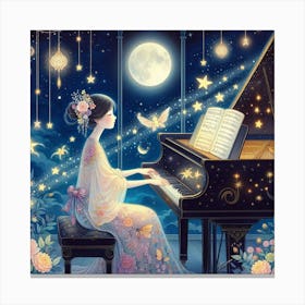 Moonlight Piano Canvas Print