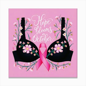 Women Breast Cancer Awareness background in Pink Ribbon international symbol for month October clipart and poster clipart and wall art 28 Canvas Print