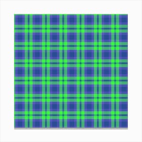 Green And Blue Plaid Fabric Canvas Print