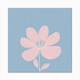 A White And Pink Flower In Minimalist Style Square Composition 79 Canvas Print