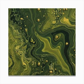 olive gold abstract wave art 2 Canvas Print