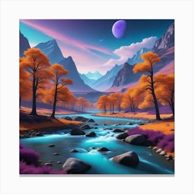 River In The Mountains Canvas Print