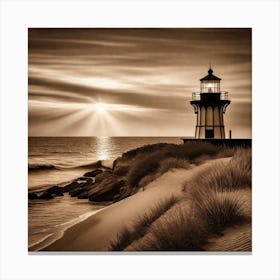 Lighthouse At Sunset 33 Canvas Print