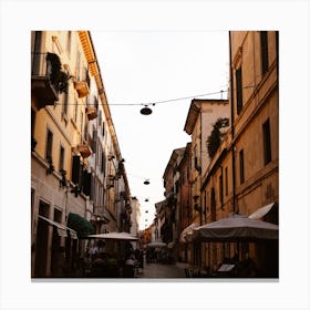 Copper Street Verona Italy  Colour Travel Photography Square Canvas Print