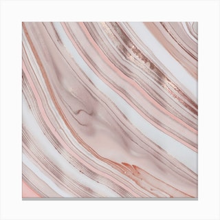 Rosegold Apricot Marble Canvas Print