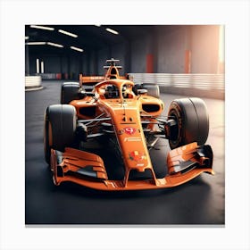 Orange Racing Car 2 Canvas Print