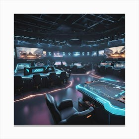 Futuristic Gaming Room Canvas Print